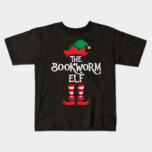 Bookworm Elf MatchingFamily Christmas Reading Kids T-Shirt